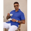image:imageCOOFANDY Mens Casual Wrinkle Free Shirts Short Sleeve Button Down Summer Stretch Dress ShirtClassic Blue