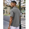 image:imageCOOFANDY Mens Casual Wrinkle Free Shirts Short Sleeve Button Down Summer Stretch Dress ShirtDark Gray