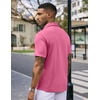 image:imageCOOFANDY Mens Casual Wrinkle Free Shirts Short Sleeve Button Down Summer Stretch Dress ShirtHot Pink