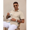 image:imageCOOFANDY Mens Casual Wrinkle Free Shirts Short Sleeve Button Down Summer Stretch Dress ShirtKhaki