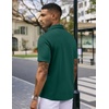 image:imageCOOFANDY Mens Casual Wrinkle Free Shirts Short Sleeve Button Down Summer Stretch Dress ShirtLake Green