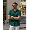 image:imageCOOFANDY Mens Casual Wrinkle Free Shirts Short Sleeve Button Down Summer Stretch Dress ShirtLake Green