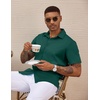 image:imageCOOFANDY Mens Casual Wrinkle Free Shirts Short Sleeve Button Down Summer Stretch Dress ShirtLake Green