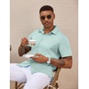 image:imageCOOFANDY Mens Casual Wrinkle Free Shirts Short Sleeve Button Down Summer Stretch Dress ShirtLight Blue