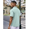 image:imageCOOFANDY Mens Casual Wrinkle Free Shirts Short Sleeve Button Down Summer Stretch Dress ShirtLight Blue