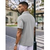 image:imageCOOFANDY Mens Casual Wrinkle Free Shirts Short Sleeve Button Down Summer Stretch Dress ShirtLight Gray