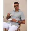 image:imageCOOFANDY Mens Casual Wrinkle Free Shirts Short Sleeve Button Down Summer Stretch Dress ShirtLight Gray