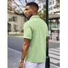 image:imageCOOFANDY Mens Casual Wrinkle Free Shirts Short Sleeve Button Down Summer Stretch Dress ShirtLight Green