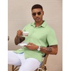 image:imageCOOFANDY Mens Casual Wrinkle Free Shirts Short Sleeve Button Down Summer Stretch Dress ShirtLight Green