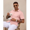 image:imageCOOFANDY Mens Casual Wrinkle Free Shirts Short Sleeve Button Down Summer Stretch Dress ShirtLight Pink