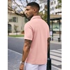 image:imageCOOFANDY Mens Casual Wrinkle Free Shirts Short Sleeve Button Down Summer Stretch Dress ShirtLight Pink