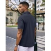 image:imageCOOFANDY Mens Casual Wrinkle Free Shirts Short Sleeve Button Down Summer Stretch Dress ShirtNavy Blue