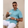 image:imageCOOFANDY Mens Casual Wrinkle Free Shirts Short Sleeve Button Down Summer Stretch Dress ShirtSky Blue