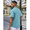 image:imageCOOFANDY Mens Casual Wrinkle Free Shirts Short Sleeve Button Down Summer Stretch Dress ShirtSky Blue