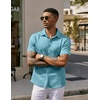 image:imageCOOFANDY Mens Casual Wrinkle Free Shirts Short Sleeve Button Down Summer Stretch Dress ShirtSky Blue