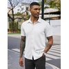 image:imageCOOFANDY Mens Casual Wrinkle Free Shirts Short Sleeve Button Down Summer Stretch Dress ShirtWhite