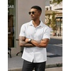 image:imageCOOFANDY Mens Casual Wrinkle Free Shirts Short Sleeve Button Down Summer Stretch Dress ShirtWhite