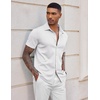 image:imageCOOFANDY Mens Casual Wrinkle Free Shirts Short Sleeve Button Down Summer Stretch Dress ShirtWhite