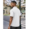 image:imageCOOFANDY Mens Casual Wrinkle Free Shirts Short Sleeve Button Down Summer Stretch Dress ShirtWhite