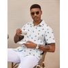 image:imageCOOFANDY Mens Casual Wrinkle Free Shirts Short Sleeve Button Down Summer Stretch Dress ShirtWhite Full Shark