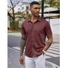 image:imageCOOFANDY Mens Casual Wrinkle Free Shirts Short Sleeve Button Down Summer Stretch Dress ShirtWhite Polka Dots Wine Red