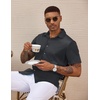 image:imageCOOFANDY Mens Casual Wrinkle Free Shirts Short Sleeve Button Down Summer Stretch Dress ShirtWhite Spots Black