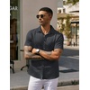 image:imageCOOFANDY Mens Casual Wrinkle Free Shirts Short Sleeve Button Down Summer Stretch Dress ShirtWhite Spots Black
