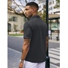 image:imageCOOFANDY Mens Casual Wrinkle Free Shirts Short Sleeve Button Down Summer Stretch Dress ShirtWhite Spots Black