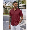image:imageCOOFANDY Mens Casual Wrinkle Free Shirts Short Sleeve Button Down Summer Stretch Dress ShirtWine Red