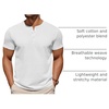 image:imageCOOFANDY Mens Cotton Henley TShirts Short Sleeve Button Casual Basic Tees Work Shirts with Split SideAll White