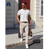 image:imageCOOFANDY Mens Cotton Henley TShirts Short Sleeve Button Casual Basic Tees Work Shirts with Split SideAll White