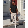 image:imageCOOFANDY Mens Cotton Henley TShirts Short Sleeve Button Casual Basic Tees Work Shirts with Split SideBlack
