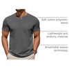 image:imageCOOFANDY Mens Cotton Henley TShirts Short Sleeve Button Casual Basic Tees Work Shirts with Split SideDark Grey