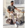 image:imageCOOFANDY Mens Cotton Henley TShirts Short Sleeve Button Casual Basic Tees Work Shirts with Split SideDark Grey