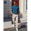 image:imageCOOFANDY Mens Cotton Henley TShirts Short Sleeve Button Casual Basic Tees Work Shirts with Split SideDenim Blue