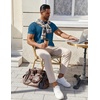 image:imageCOOFANDY Mens Cotton Henley TShirts Short Sleeve Button Casual Basic Tees Work Shirts with Split SideDenim Blue