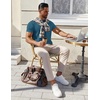 image:imageCOOFANDY Mens Cotton Henley TShirts Short Sleeve Button Casual Basic Tees Work Shirts with Split SideGrey Blue