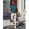 image:imageCOOFANDY Mens Cotton Henley TShirts Short Sleeve Button Casual Basic Tees Work Shirts with Split SideGrey Blue