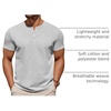image:imageCOOFANDY Mens Cotton Henley TShirts Short Sleeve Button Casual Basic Tees Work Shirts with Split SideLight Grey