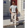 image:imageCOOFANDY Mens Cotton Henley TShirts Short Sleeve Button Casual Basic Tees Work Shirts with Split SideLight Grey