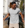 image:imageCOOFANDY Mens Cotton Henley TShirts Short Sleeve Button Casual Basic Tees Work Shirts with Split SideLight Grey