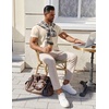 image:imageCOOFANDY Mens Cotton Henley TShirts Short Sleeve Button Casual Basic Tees Work Shirts with Split SideLight Khaki