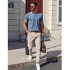 image:imageCOOFANDY Mens Cotton Henley TShirts Short Sleeve Button Casual Basic Tees Work Shirts with Split SideLight Navy