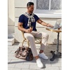 image:imageCOOFANDY Mens Cotton Henley TShirts Short Sleeve Button Casual Basic Tees Work Shirts with Split SideNavy Blue