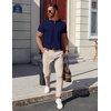 image:imageCOOFANDY Mens Cotton Henley TShirts Short Sleeve Button Casual Basic Tees Work Shirts with Split SideNavy Blue
