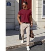 image:imageCOOFANDY Mens Cotton Henley TShirts Short Sleeve Button Casual Basic Tees Work Shirts with Split SideWine Red