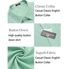 image:imageCOOFANDY Mens Cotton Linen Button Down Shirts Long Sleeve Casual Summer Beach Shirts for MenBright Green