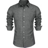 image:imageCOOFANDY Mens Cotton Linen Button Down Shirts Long Sleeve Casual Summer Beach Shirts for MenFlecking Black