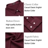 image:imageCOOFANDY Mens Cotton Linen Button Down Shirts Long Sleeve Casual Summer Beach Shirts for MenWine Red