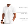 image:imageCOOFANDY Mens Cotton Linen Henley Shirt Short Sleeve Hippie Casual Beach TShirts with Pocket01white